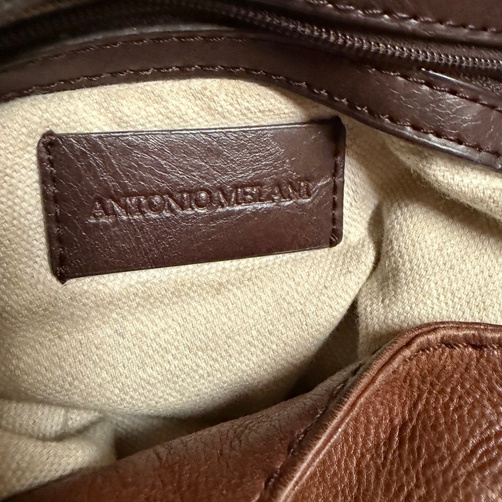 Antonio Melani Brown Leather Purse Pocketbook - Picture 7 of 8